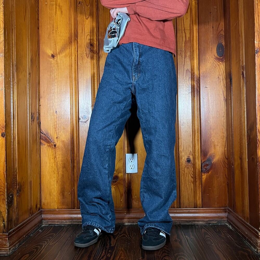 Dickies 42x32 Flannel Lined Jeans Blue Relaxed Straight